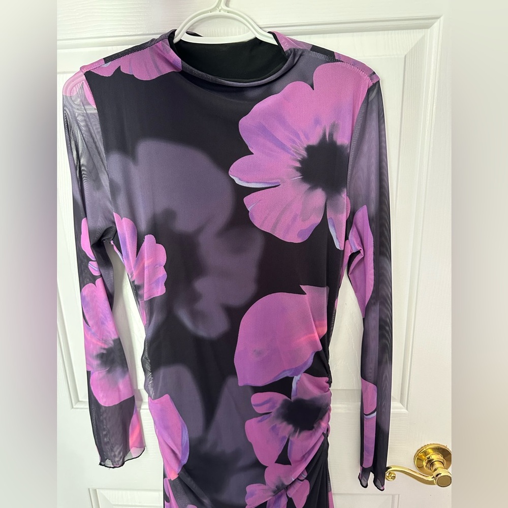 SHEIN Aloruh tie dye floral pink dress